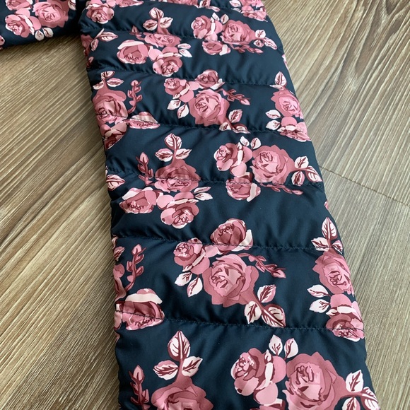 The North Face Womens Down Full Zip Puffer Jacket Floral Print Navy Pink Small - Picture 10 of 16